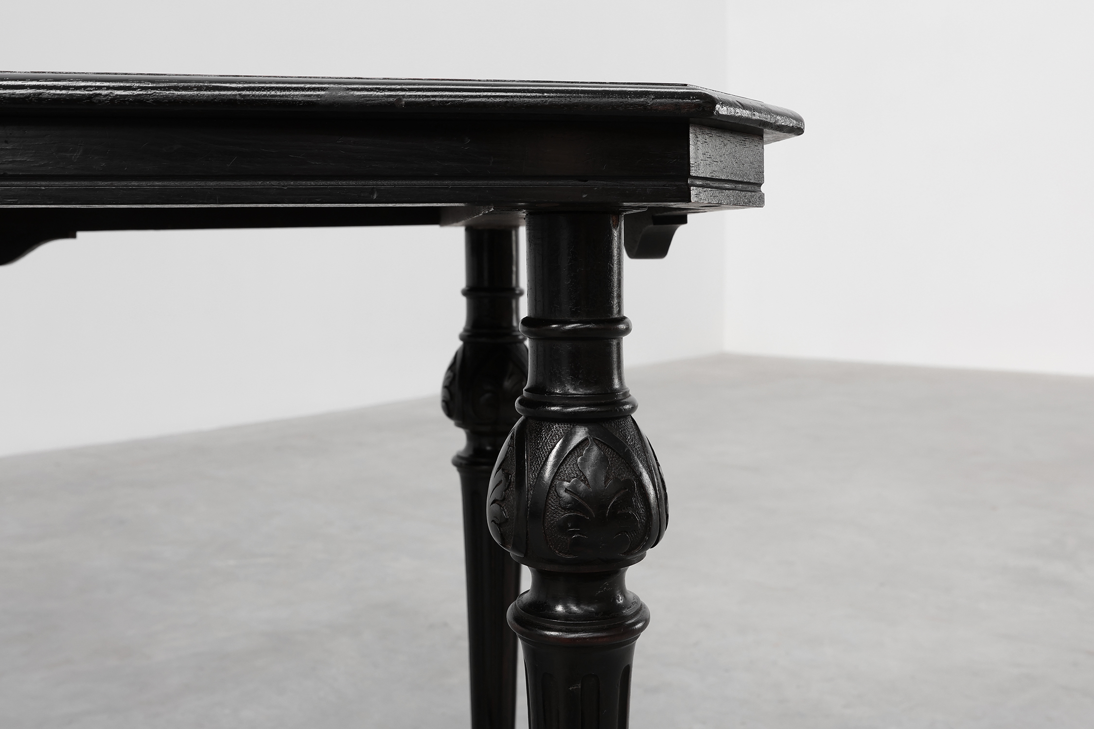 19th Century English side table with geometric wood inlay by John Taylor & Sonsthumbnail
